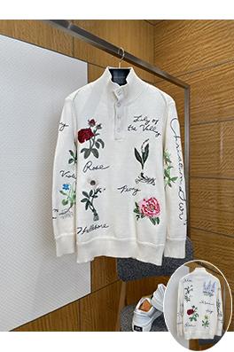 ディオール 花の刺繍ハーフオープンニットセーター