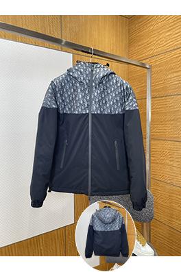 ディオール ジャカードパッチワークフード付きコットンコート