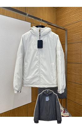 ルイヴィトン エンボスのジャカード織りレザーラベル付きフード付きジャケット