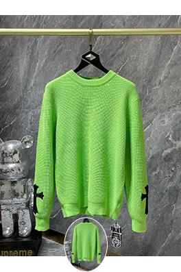 クロムハーツスーパーコピー レザーパッチカフス付きファッショナブルなセーター