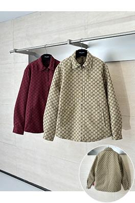 グッチ 全面ジャカードダブルGキャンバスジッパー付きパッド入りジャケット