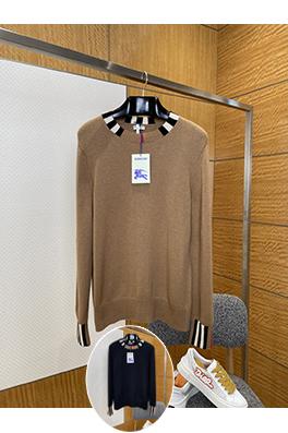 バーバリースーパーコピー ストライプクルーネックニットセーター