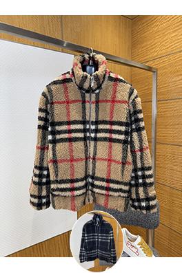 バーバリーコピー チェック柄シアリングコート