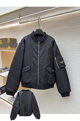 プラダ bomber 袖バッジフライトジャケットコットンコート