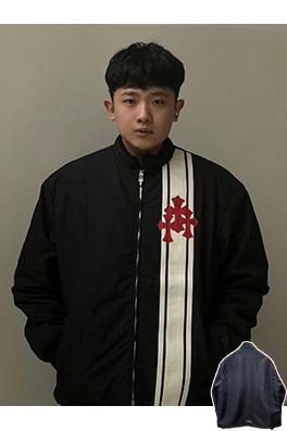 クロムハーツコピー 刺繍パッチワークレザージャケット