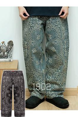 シュプリーム SUPREME BANDANA JACQUARD BAGGY JEAN ペイズリージャカードストレートレッグジーンズ