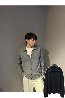 バーバリー 襟付きリブニットカシミヤセーター