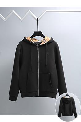 バーバリー 刺繍ロゴ入りジップアップフードジャケット