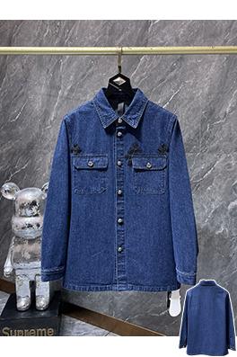 クロムハーツスーパーコピー クロス刺繍入りブルーウォッシュデニムシャツ