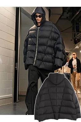 リックオウエンスコピー 黒のダウンジャケット