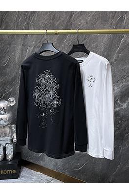 クロムハーツ ホットフィックスのラインストーンクロスと手作りのリベットが付いた長袖シャツ