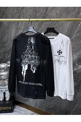 クロムハーツコピー 馬蹄刺繍の重なりうクロスのスプレーペイント長袖シャツ