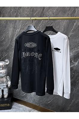 クロムハーツ クラシックなヘビーデューティーラインストーンホースシューサンスクリット文字クロス長袖シャツ