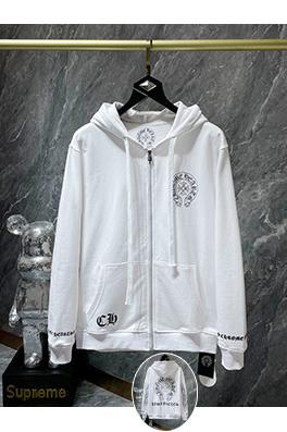 クロムハーツ 馬蹄クロスサンスクリットフローラルプリントジップアップパーカー