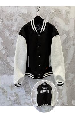 ルイヴィトン Nigo パッチワークレザーパールバックルレザートリムフロントポケットが付いたベースボールスタイルのベルト付きジャケット