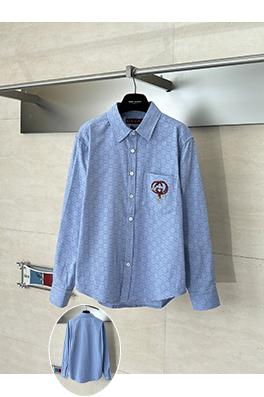 グッチ 限定馬年馬術スポーツ刺繍入りダブルGプリントシャツ