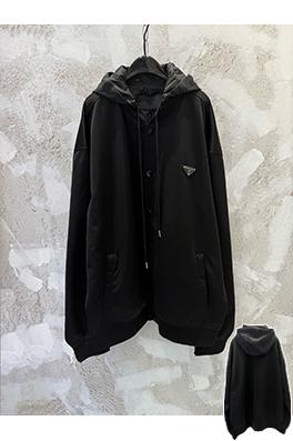 プラダスーパーコピー 三角ロゴナイロンパッチワークフード付きジャケット