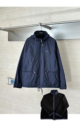 プラダ クラシック トライアングル ロゴ リサイクルナイロン フリース ジャケット