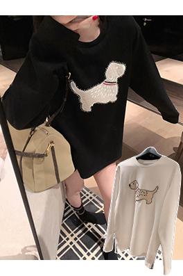 トムブラウン クラシックなスポットの豪華なラインストーンの子犬のフリース裏地付き厚の長袖シャツ