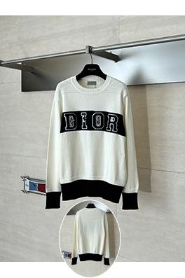 ディオール Dior レターロゴ刺繍ウールクルーネックニットセーター