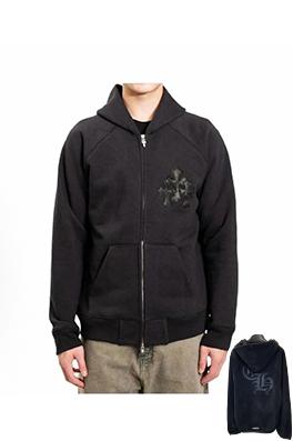 クロムハーツ 新しいクロス刺繍のフリースフード付きスウェットシャツ