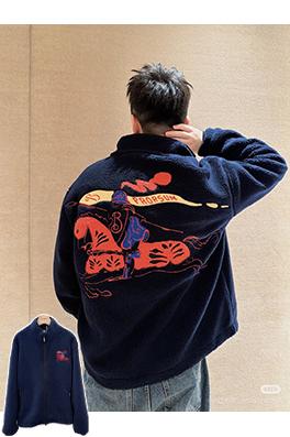 バーバリー 乗馬刺繍入りジップアップスタンドカラージャケット