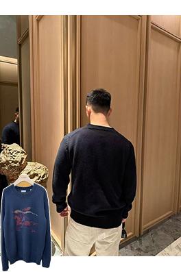 バーバリースーパーコピー 乗馬ロゴ刺繍クルーネックニットセーター