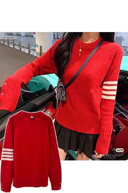 トムブラウン ウールニットクルーネックセーター