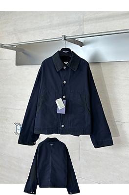 プラダ ワックスのトライアングルロゴラペルジャケット