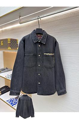 グッチ トリムポケット付きウォッシュコットンデニムジャケット