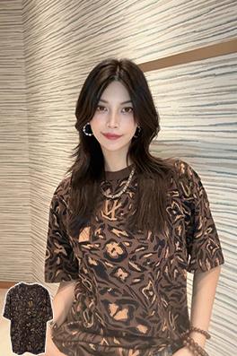 ルイヴィトン ヒョウ柄ジャカード半袖Tシャツ