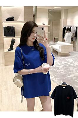 セリーヌ CELINE 刺繍ロゴポケット付き半袖Tシャツ