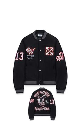 フィアオブゴッド offwhite 新モデル刺繍ウールベースボールジャケット