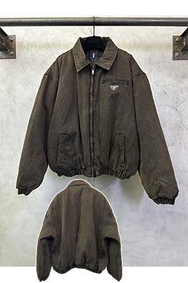 プラダスーパーコピー デニムウォッシュのジップアップコットンジャケット