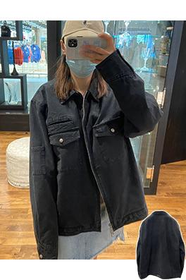 クロムハーツコピー クロス柄メタルタグ付きダメージデニムシャツジャケット