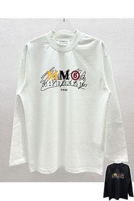 マルタンマルジェラ Maison Margiela MM6 文字ロゴり厚糊ダイレクトスプレー長袖シャツ
