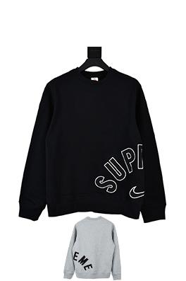 シュプリーム X ナイキコピー コラボレーション刺繍フリースクルーネックスウェットシャツ