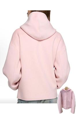 アクネストゥディオズ Acne Studios ピンクのラペルウールブレンドフード付きジャケット