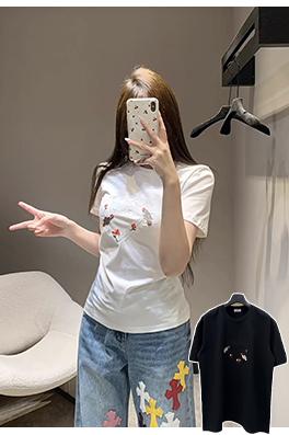 ディオール ローズ刺繍半袖Tシャツ