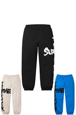 シュプリーム Supreme THRASHER 炎をテーマにした文字プリントのフリーススウェットパンツ