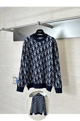 ディオール Oulibe 全面ジャカードウール混ニットクルーネックセーター