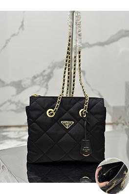 プラダ Vintage レディースパラシュートナイロン 中古チェーンキルティングホーボーバッグ