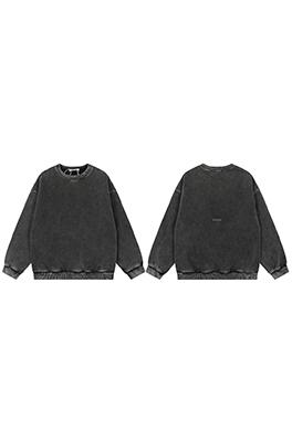 アクネストゥディオズ Clean Fit ヴィンテージの色あせダメージウォッシュのアメリカンスタイルクルーネックのスウェットシャツ