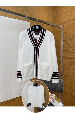 グッチコピー プレッピースタイルのウールニットカーディガン