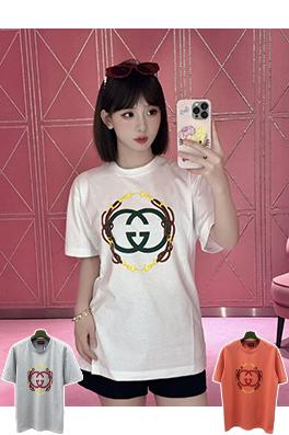 グッチコピー 刺繍プリント半袖Tシャツ