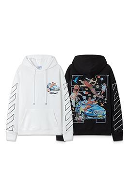 オフホワイトコピー ファッショナブルなゆったりとしたフード付きスウェットシャツ