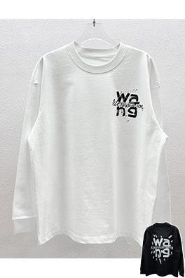 アレキサンダーワン Alexander Wang 新モデル文字ロゴデジタル直噴長袖シャツ