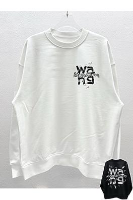 アレキサンダーワン Alexander Wang フロントとバックに文字が入ったデジタルダイレクトプリントのクルーネック スウェットシャツ