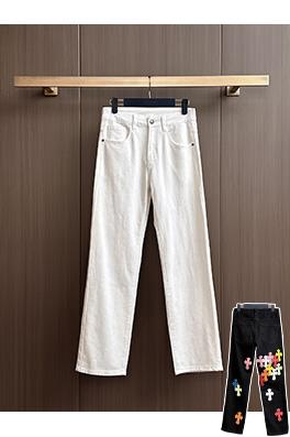 クロムハーツ ズボンの後ろパッチワークウォッシュジーンズ