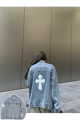 クロムハーツスーパーコピー サンスクリット刺繍クロス柄デニムジャケット